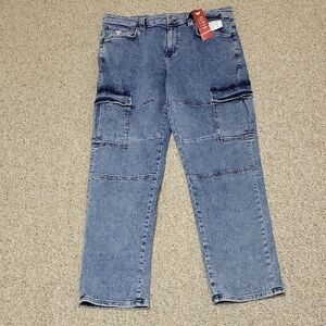 Guess Men's Mateo Cargo Blue Jeans Sz 34 X 32. New With Tags